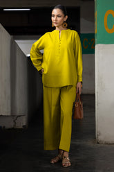 2-PC Printed Cotton Suit CPG-5-03 YELLOW